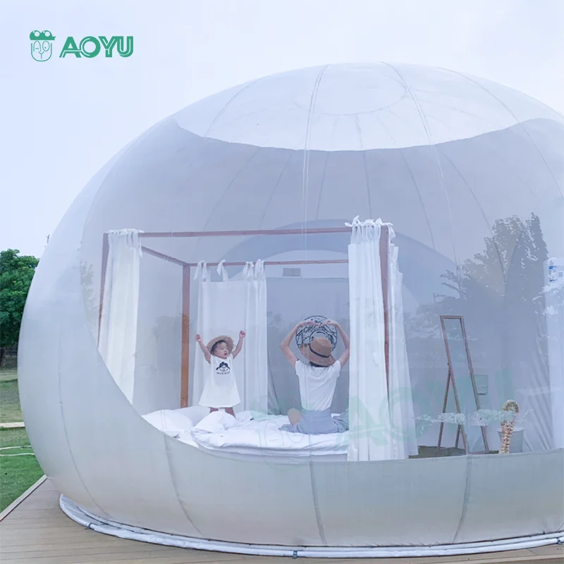 Inflatable Bubble Tent Transparent Igloo Dome Tent PVC Globe Clear Inflatable Bubble House for Outdoor Camping Wedding Party