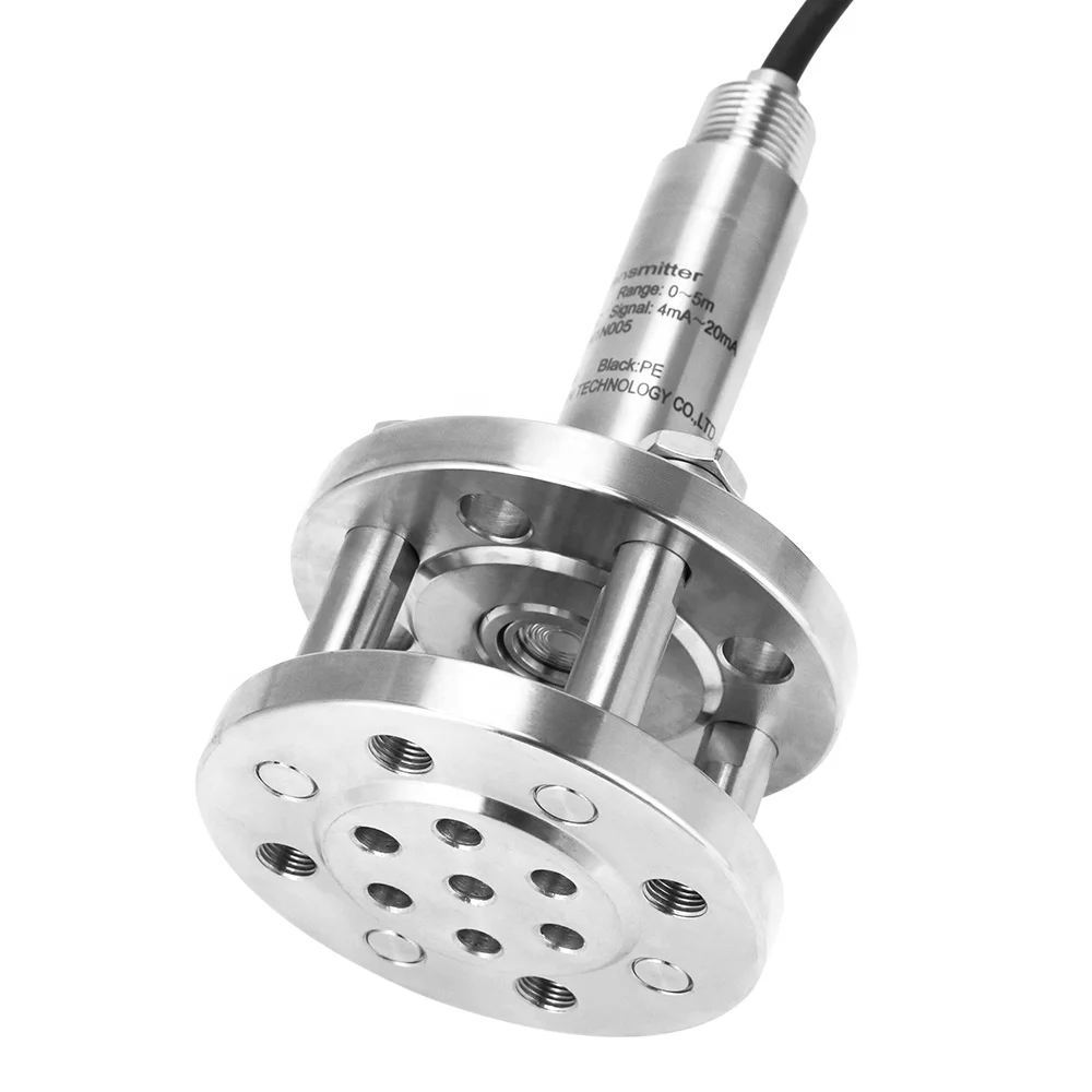 Pokcenser Stainless Steel Submersible Level Sensor for High Density Liquids with Double Flanges
