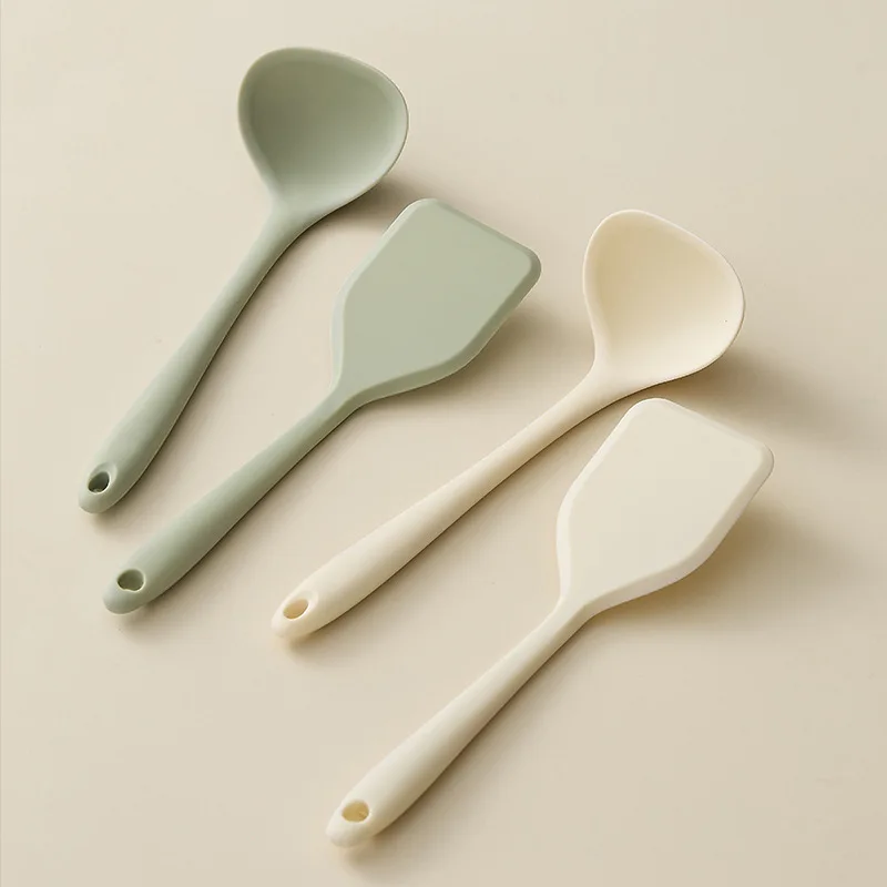 Mini Non-Stick Silicone Spatula Small Size Kitchenware Cooking Serving Tool for Baby Food Supplements and Household Soup Spoon