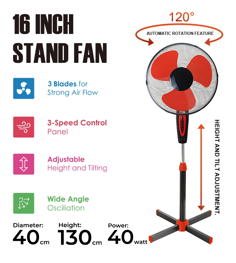 Cross Stand Fan, 16lnch, 400mm - detail 8