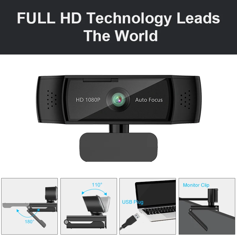 HD1080P Webcam Streaming Gaming Conference Android TV Box PC Camera with Two Mic Wide Angle C17