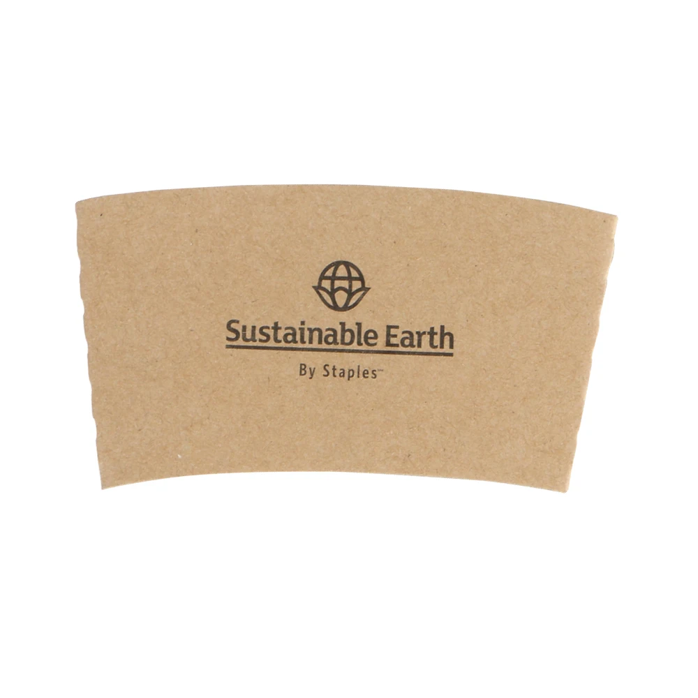 Customized printed logo Environmentally friendly disposable corrugated ripple wall kraft paper hot coffee cup sleeves