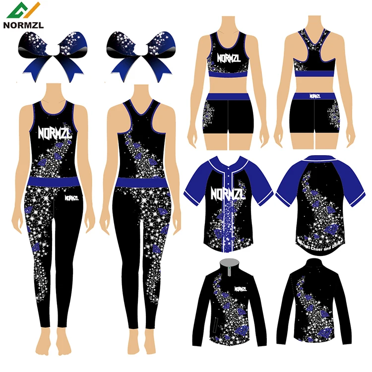 Custom Sublimated Tracksuit Cheer Warm Up Jacket Pants Set Cheerleading Practice Wear Majorette 3735