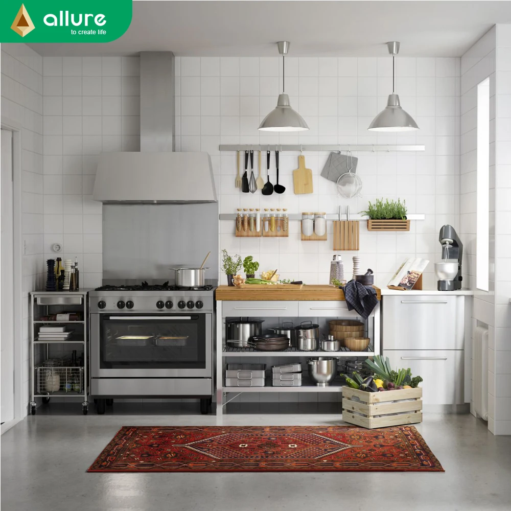 Allure Home U Shape Pantry Accessories Full Furniture Cupboard Stainless Steel Kitchen Cabinets Price Set Modern
