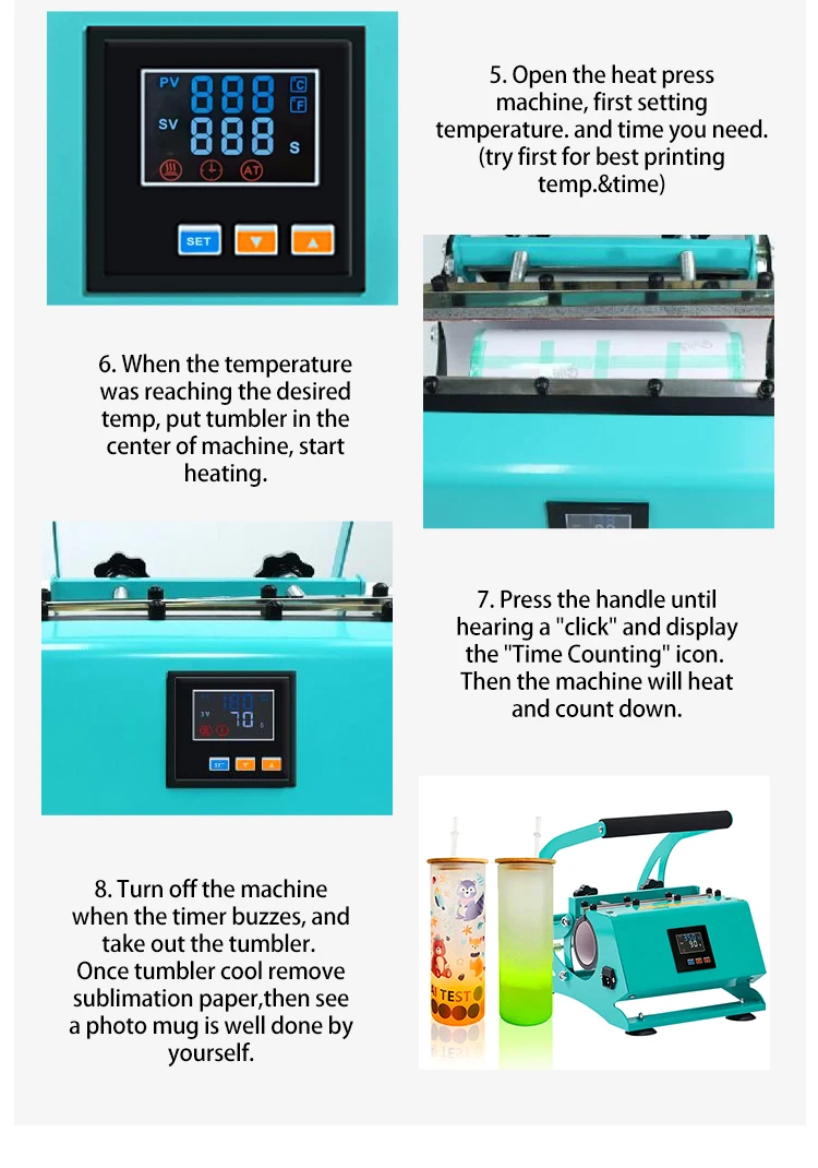 Us Warehouse Multifunctional Easy Diy 20oz 30 Oz Straight Skinny Cup
