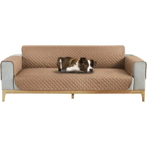 Waterproof Couch Cover Reversible Plain Color Mifrofiber Quilted Waterproof Sofa Cover Protector for Pets Cats Dogs