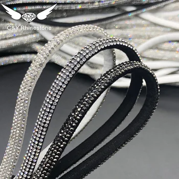 CY  6mm Luxury Crystal Diamond Rope Tube For Hoodies Shoelace Crystal Rhinestone Cord