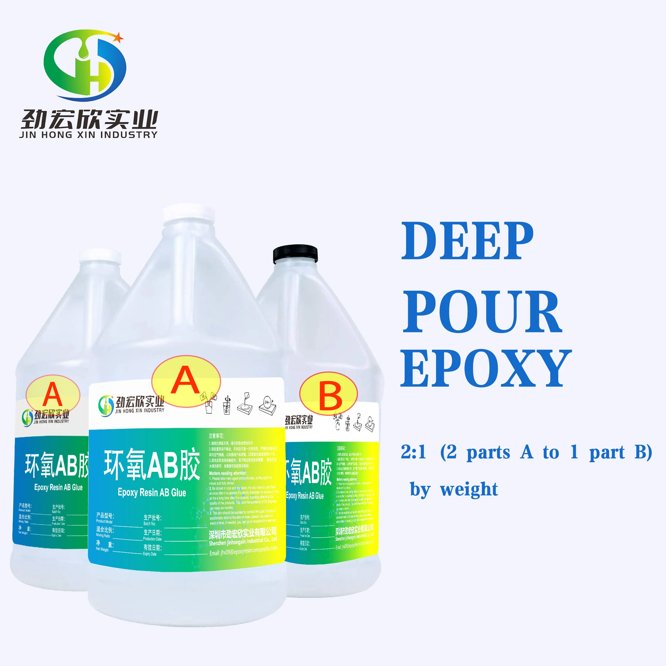 Transparent Low Viscosity Deep Pour Epoxy Resin A And B Material Trade ...