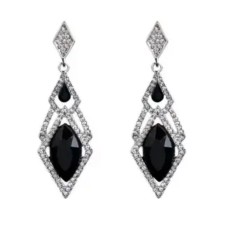 European and American fashion luxury geometric diamond studded earrings