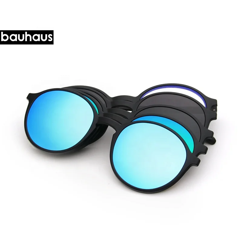 X3176 Ultem Round Eye Glasses Frame Prescription Outdoor Gafas De Sol 5 in 1 Polarized Sunglasses