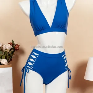 Women's Two- Piece  Recyclable Fabric Training Dance Wear Solid  Sexy Cross Straps Dance Outfits Thongs Pole Dancing Clothing