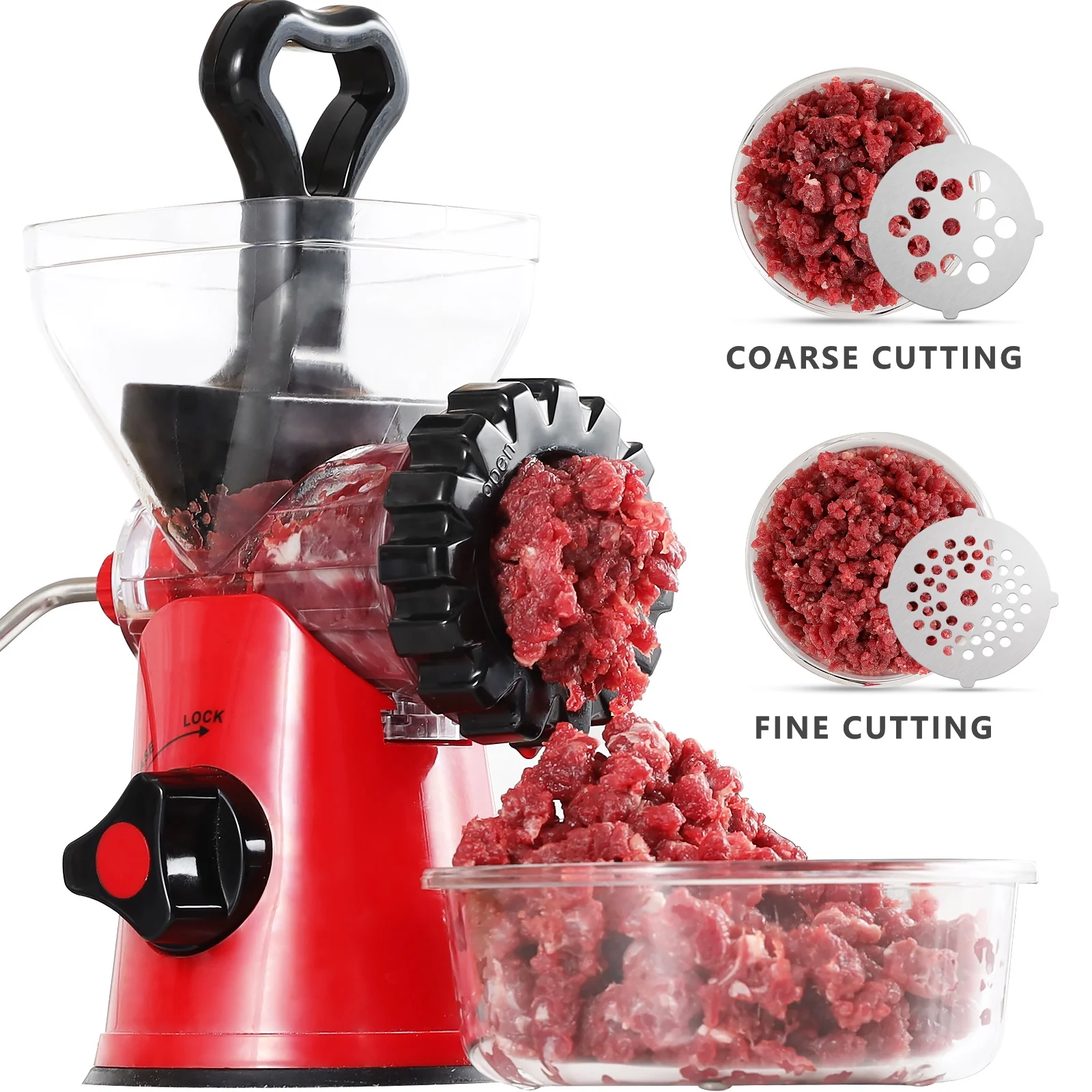 Portable Manual Multifunction Meat Chopper and Blender Home Appliance Rotary Hand Grinder Made of Durable Plastic