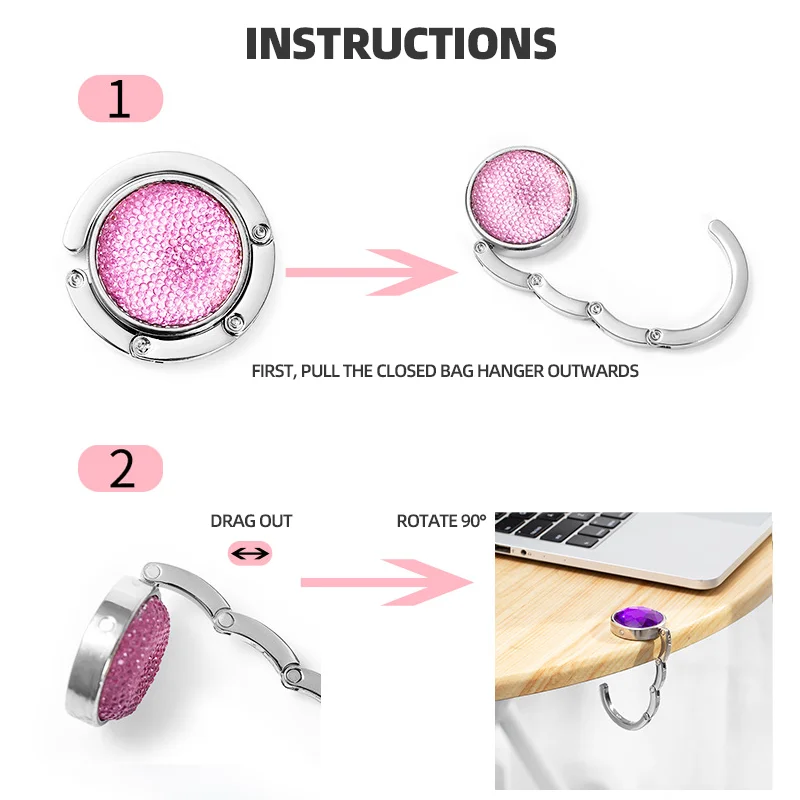Rack Table Hook Hardware Folding Hook Holder Fashion Portable Bag Holder Hand Bag Hanger