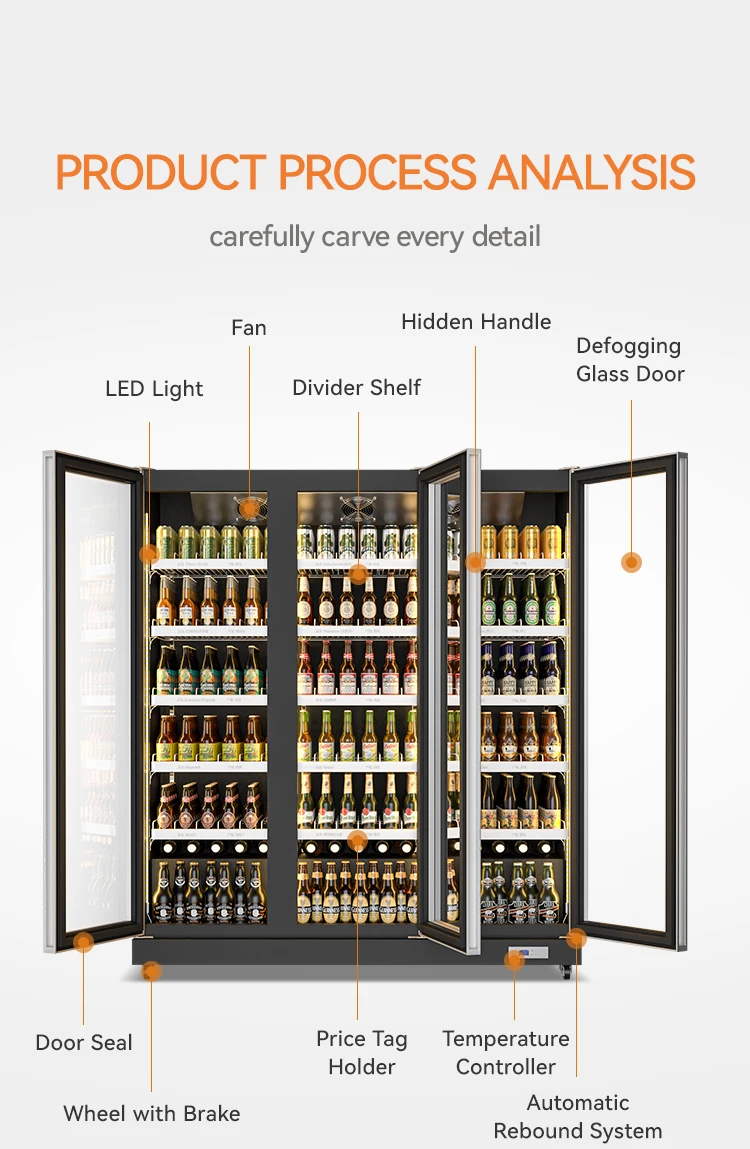 100l Capacity Single Temperature Mini Display Fridge Custom Fridge