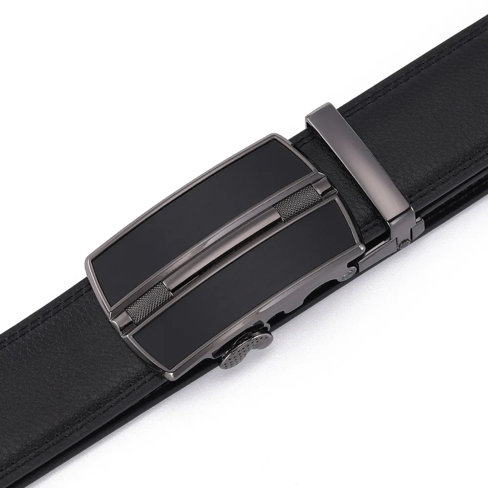 Factory Adjustable Mens Genuine Leather Automatic Buckle Belt Custom Ratchet Belt