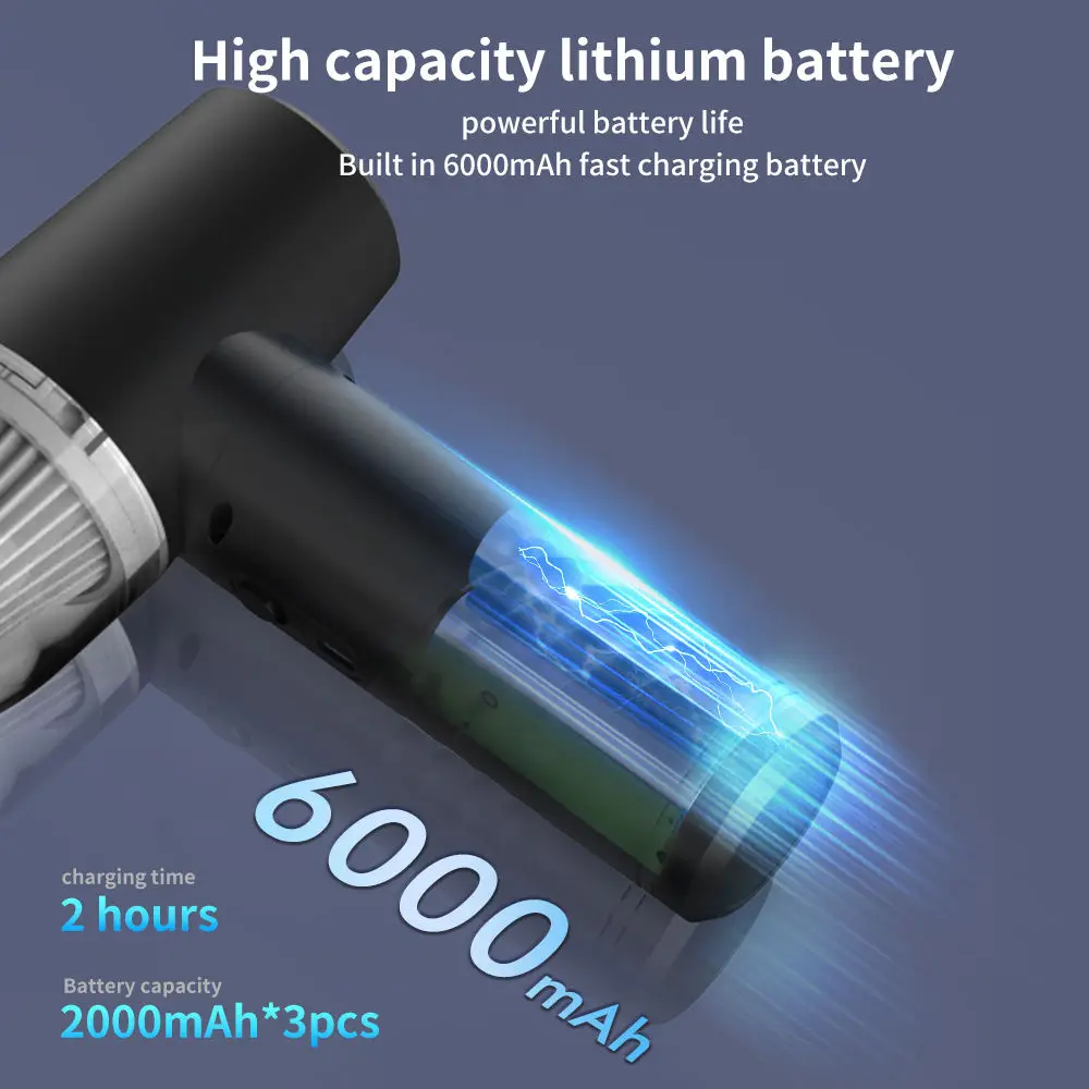 Портативный компактный беспроводной 7000 Электрический автомобильный пылесос 6000 мАч для автомобиля