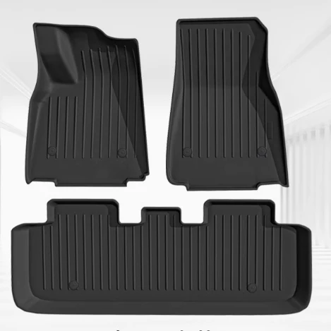 All Weather Waterproof Non-Slip Car Floor Liner 3PCS TPE Car Mat Non-Toxic and Fragrance-Free for Tesla Model Y