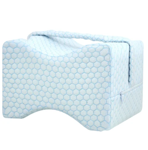 Cooling Fabric Removable Cover Medium Firm Side Sleeping Ergonomic Memory Foam Leg Knee Support Pillow with Strap