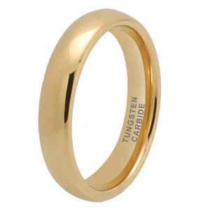Coolstyle Jewelry Wholesale Dropshipping 4mm Gold Fashion Engagement Wedding Band Tungsten Carbide Ring for Women Men