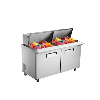 Rebirth 60" Stainless Steel Double-Temperature Commercial Refrigerated Food Prep Station 16.4 Cu. Ft Capacity for Restaurants