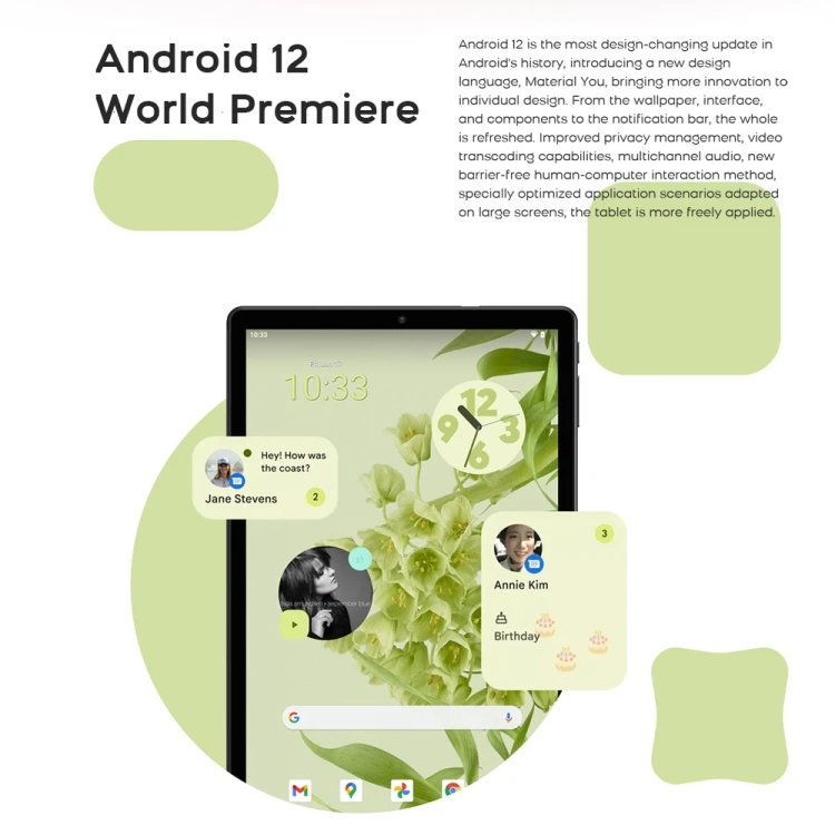 HEADWOLF Wpad1 Tablet - 10.1 Inch, 4GB+128GB, Android 12