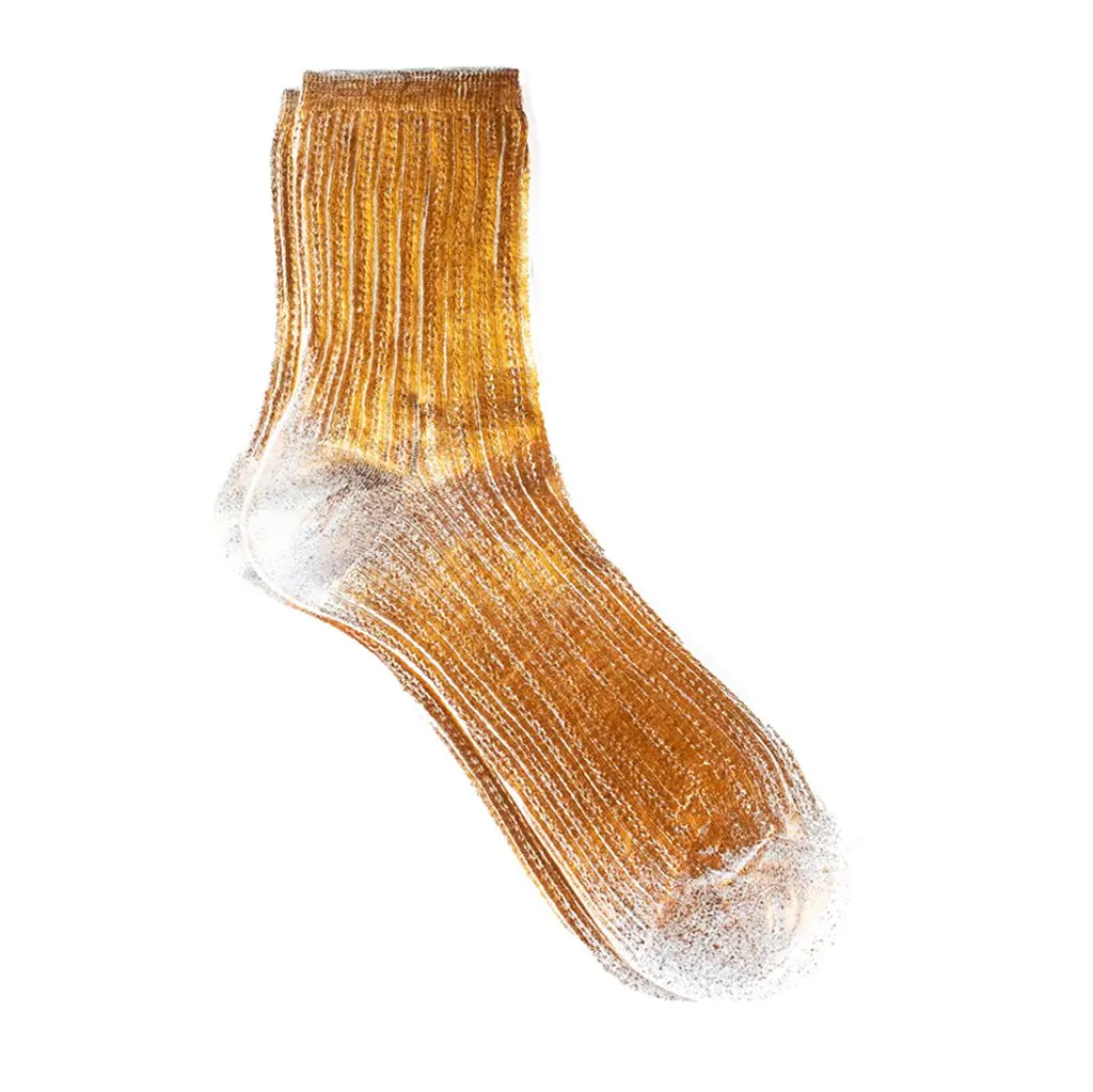 THETA Luxury Metallic Custom Pale Green Cotton Cool Designer Novelty Colorful Ribbed Print Tube Socks