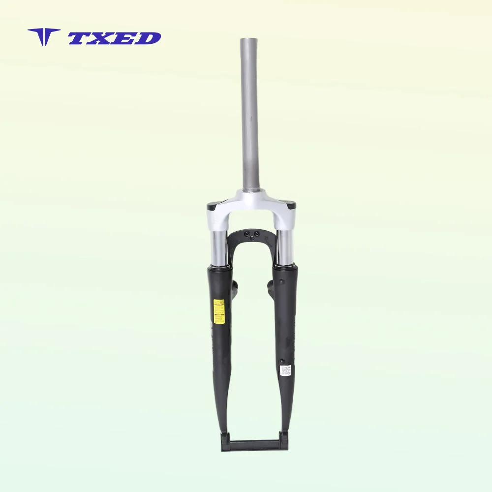 Aluminum Suspension Fork with Coil Spring 63mm Travel Stylish Silver Shoulder V Brake Mounting Ready for BMX & Kids' Bikes