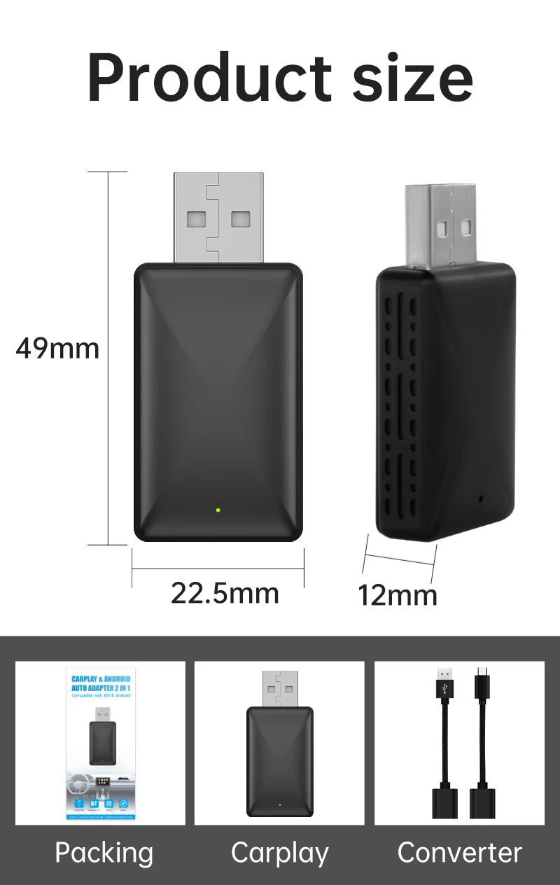 Portable 2-in-1 Wireless CarPlay & Android Auto Smart Box with AI Box ...