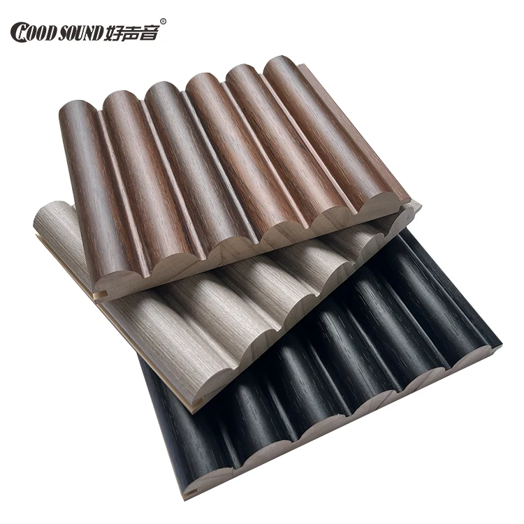 GoodSound Easy Installation Sound Insulation Wood Interior Wall 3D Flexible Wooden Fluted Panels
