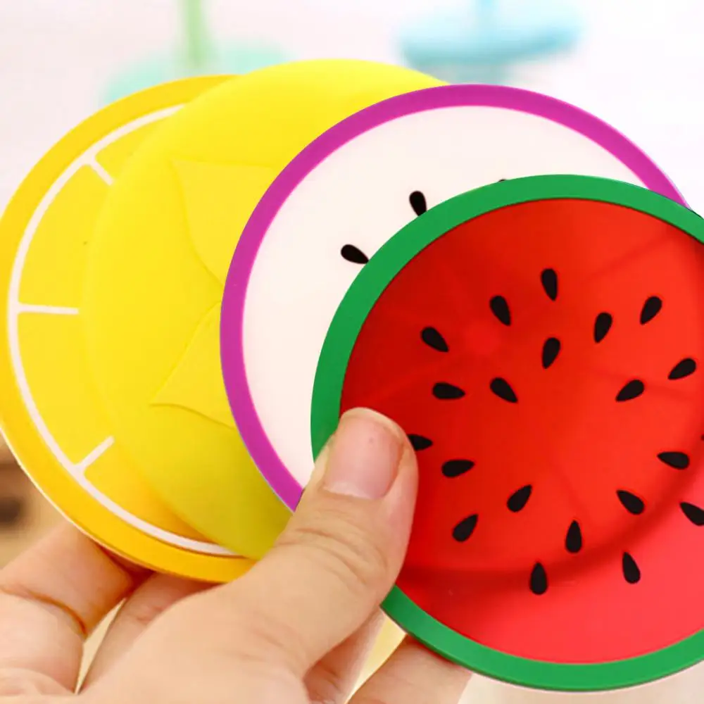 Details about   Coaster Silicone Cup Pad Hot Slip Insulation Mat Drink Holder Modern Fruit SHCA 