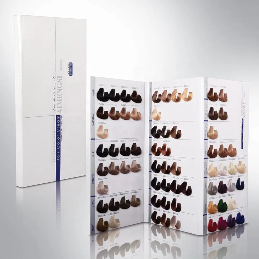 OEM AMS Private Label Custom loreal Hair Color Shade Chart Hair swatch Chart Book China Factory
