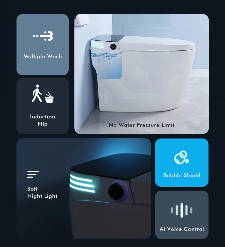 Modern Smart Toilet Intelligent Automatic Sensor Flushing Intelligent ...