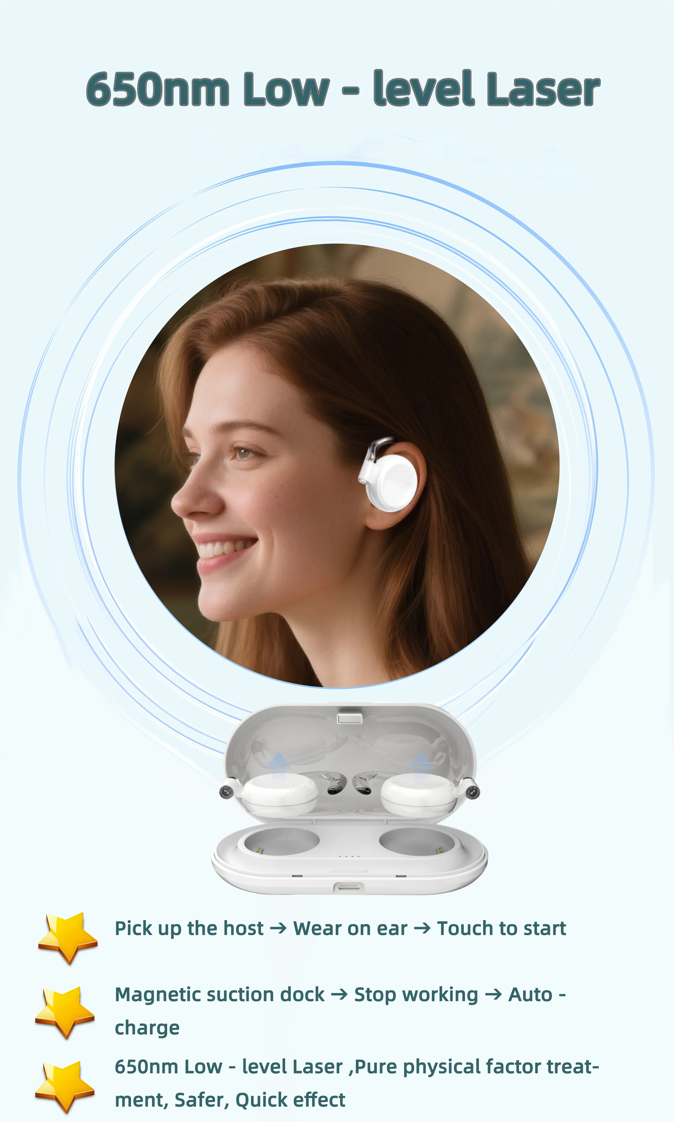 Professional Personal Use LED Light Therapy Device Red Laser Irradiation for Nose Ear Tinnitus Otitis Media Rhinitis Sinusitis supplier