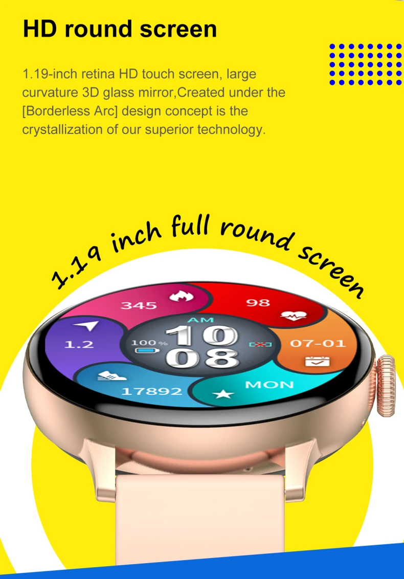 Rotary Button Smartwatch BT Call Heart Rate 1.19Inch 390*390 Screen Waterproof Smart Watch DT2 (4).jpg