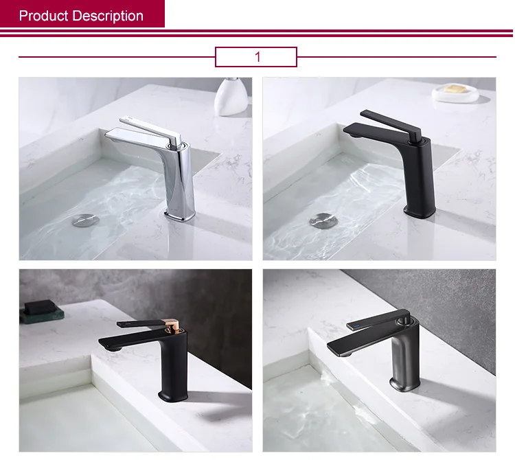 YEKALON FT-6001 Bathroom Rose Gold Face Brass Basin Faucet Sanitary Ware Faucets Mixers Taps Basin