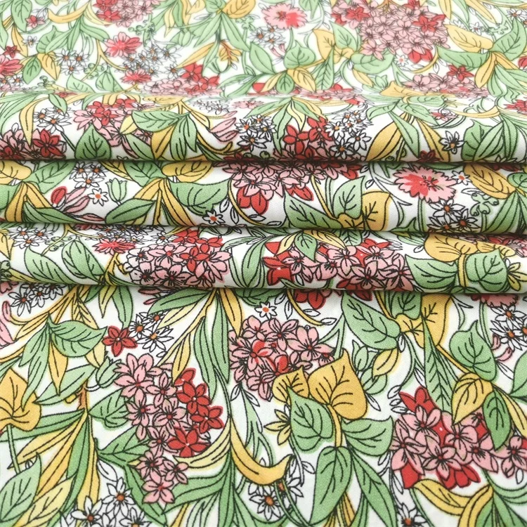 Shaoxing High Quality Wholesale Polyester Stretch DOBBY GGT Printed Fabric Stock Lot For Dress