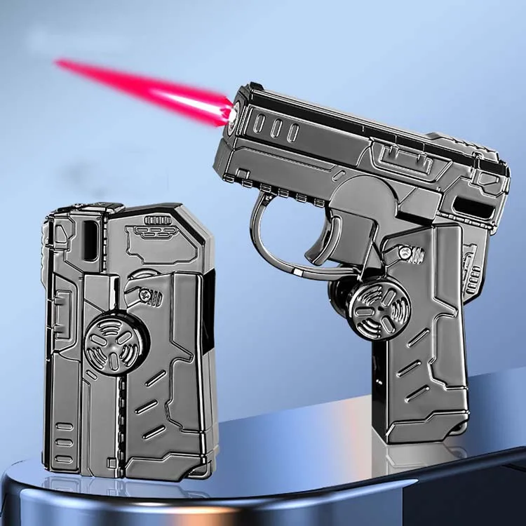Criativo Windproof Red Flame Isqueiro Mecha Gyro Butano recarregável Isqueiro para cigarros Atacado