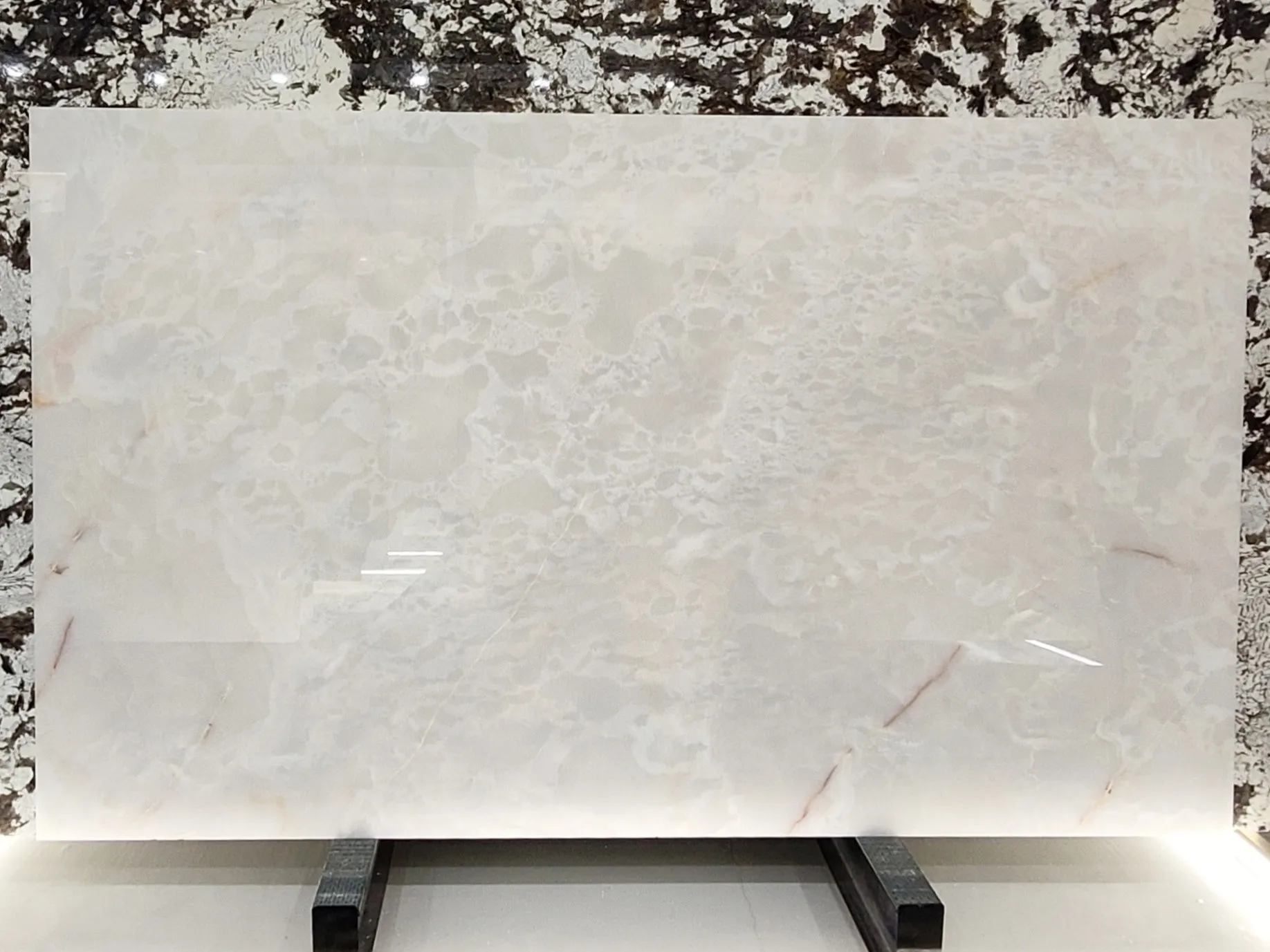 SH STONE Elazig White Onyx Slab Natural Translucent Light Backlit Perla Marble Polished for Modern Indoor Villa Wall Floor