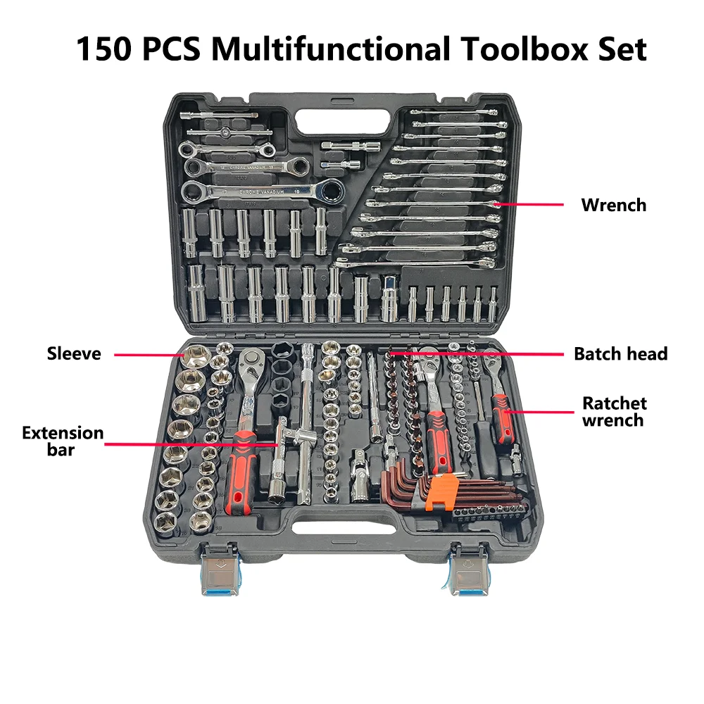 Multiple Tools Socket 150pc Combination Wrench Set Heavy Duty Repair Hand Tools With Oem ...