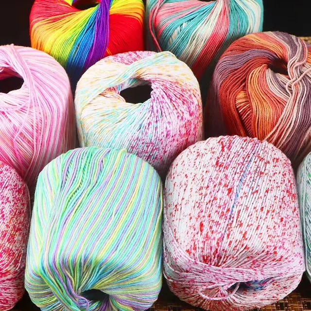 New Fashion High Quality 100% Cotton Knitting/Yarn Crochet Lace Abrasion-Resistant Hand Spun Dyed Pattern for Summer Bags