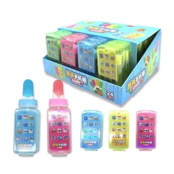 Interesting mobile phone toy and fruit lollipop / lollipop candy mobile phone toys