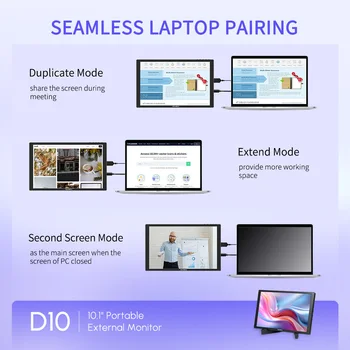 FEELWORLD D10 Portable USB-C Touch Monitor with Logo Customization, 10.1inch FHD Display, IPS Panel, Factory Direct detail image
