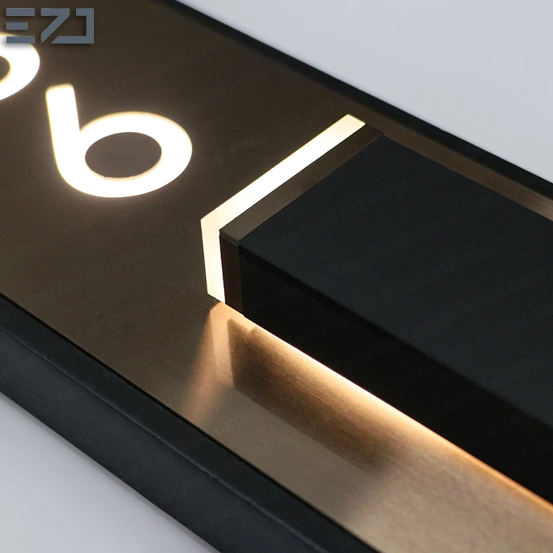 EZD светящиеся цифры Роскошная Строительная комната дорожная дверь указатель номера жилой квартиры