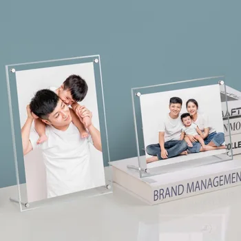 4x6 6x8 8x10 A4 A3 Acrylic Crystal Photo Frame Display Stand  Baby's Growth Keepsake Floating Picture Decorative Painting Frame