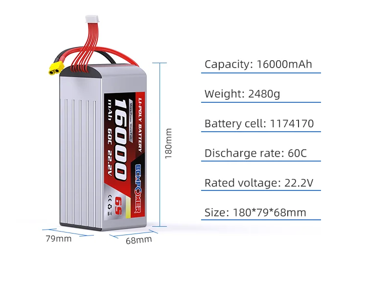 Mini Drone Battery 8000mAh 23.1V Folding Drone Universal Battery 6S 70C LiPo Balanced Weight & Power for RC Heli Beginners