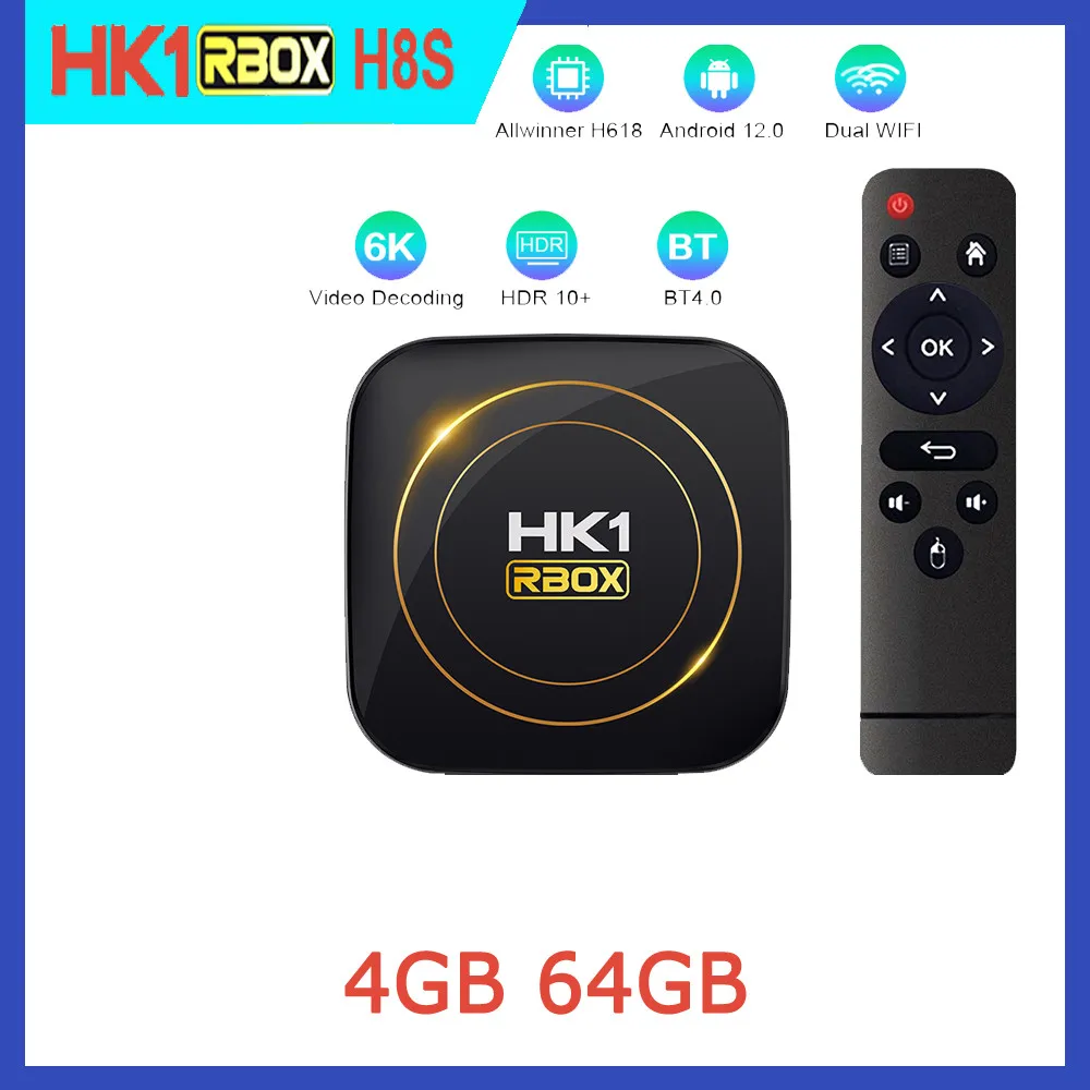 HK1 RBOX H8S Android 12.0 Allwinner H618 Smart TV Box 2.4G 5G Dual Wifi  Quadcore Cortex-A53 2GB/4GB 16GB/ 32GB/64GB tvbox| Alibaba.com