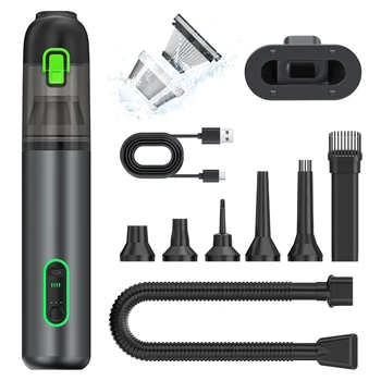 6 in 1 7500MAHCar Vacuum Cleaner  High Suction Power Large Battery Capacity Durable 12000PA Blow Suction Cordless Car Vacuum