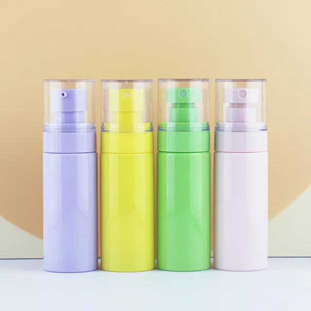 Delicate face spray atomized plastic bottle 60ml 80ml 90mlk 100ml Custom colored bottles packaging 24/410