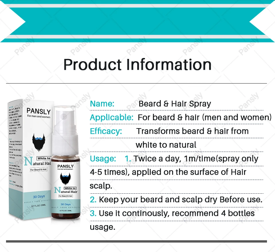 Oem Herbal Gray Hair Treatment Hair Gray Oil Off Spray Treatment