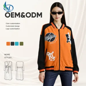 Women's Baseball Jacket Printed Jacket, Loose and Casual, Suitable for Autumn Wear